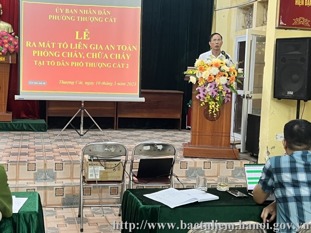 Thành lập Tổ liên gia an toàn PCCC tại phường Thượng Cát