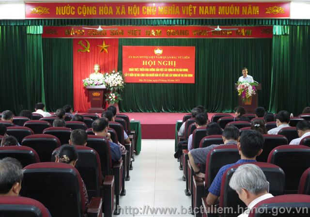 Ủy ban MTTQ quận Bắc Từ Liêm quán triệt, triển khai hướng dẫn một số nội dung về xây dựng đô thị văn minh