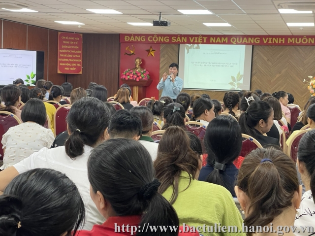 Trung tâm Y tế quận Bắc Từ Liêm tổ chức Tập huấn về công tác An toàn thực phẩm tại bếp ăn tập thể trường học