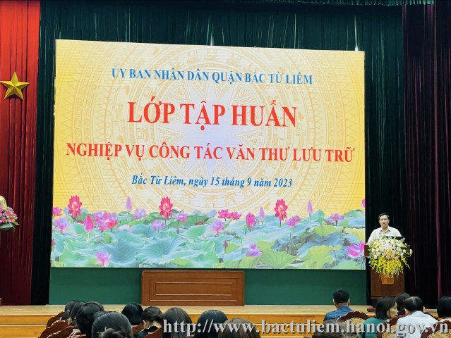 Quận Bắc Từ Liêm tập huấn nghiệp vụ công tác Văn thư - Lưu trữ năm 2023